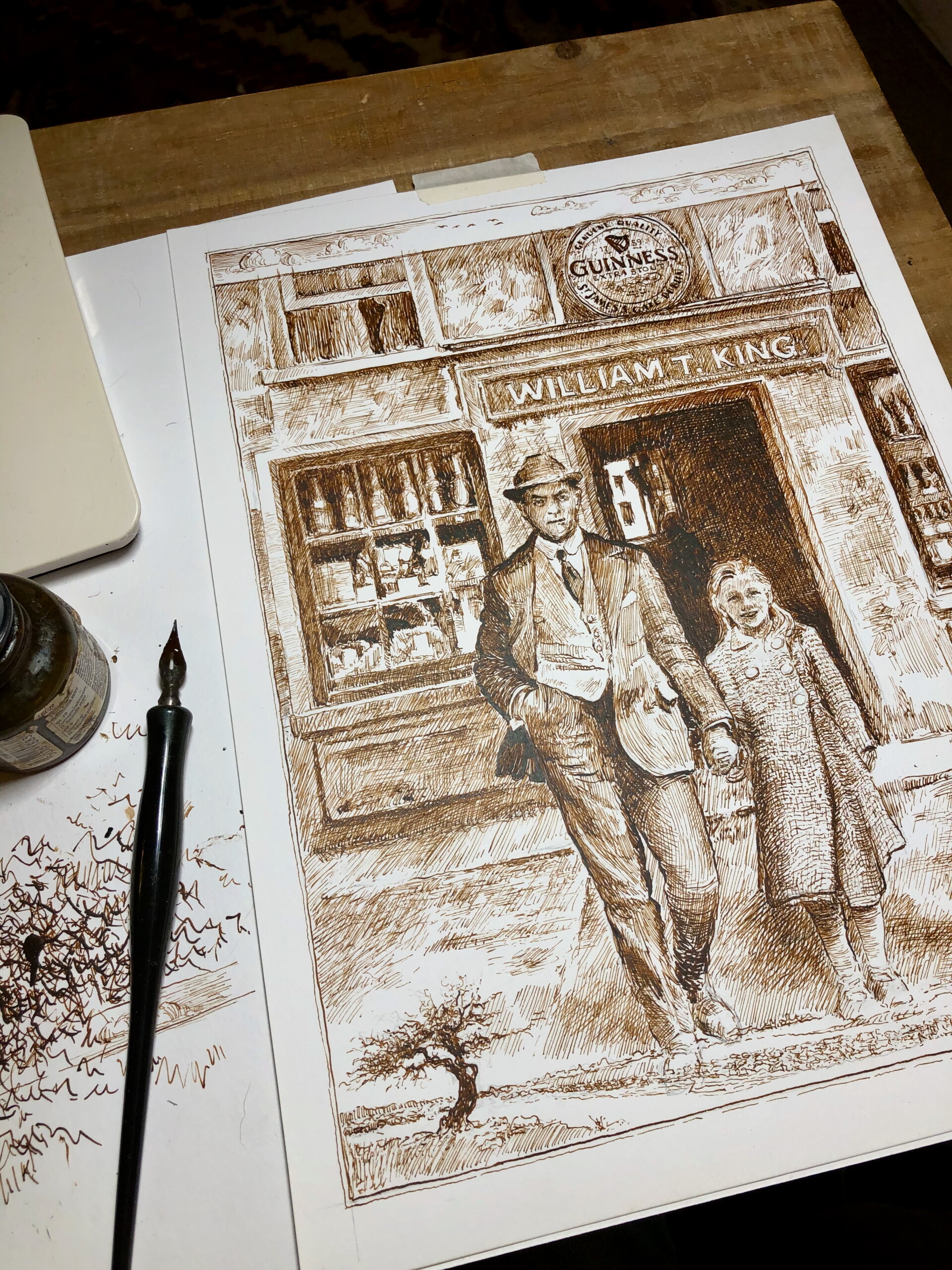 Untitled pen and ink commission by Andreas Engel